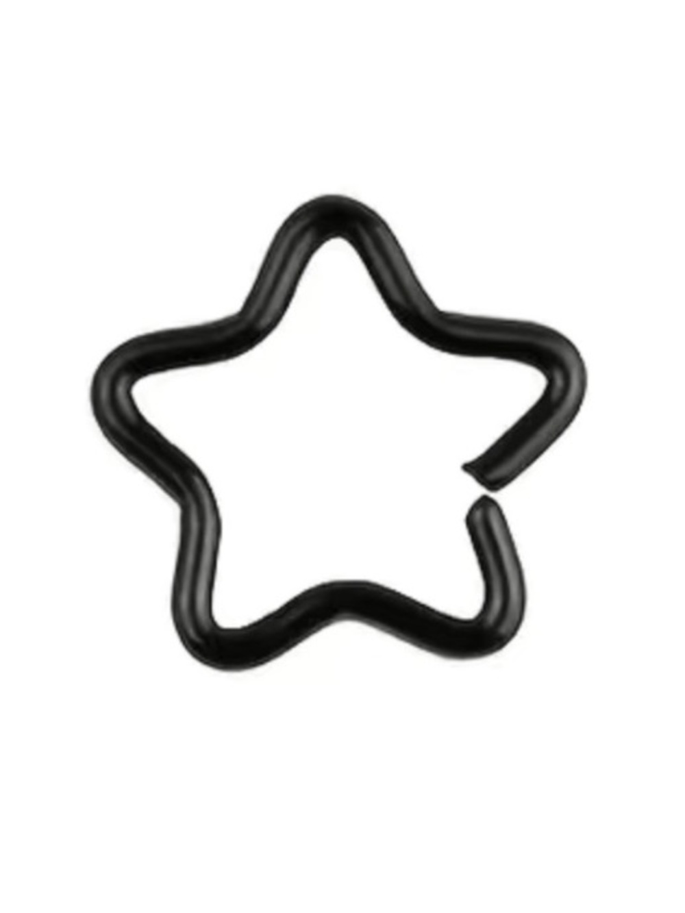 Black Star Fixed Hoop Cartilage Earring Stainless Steel